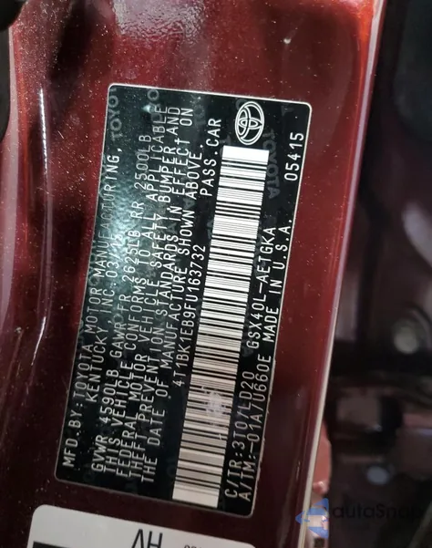 2015 Toyota Avalon Xle из США, поврежденный, VIN 4T1BK1EB9FU163732